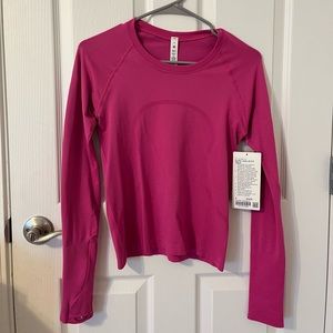 Sonic Pink Lululemon Long Sleeve Swiftly Tech Top